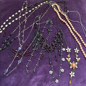 Vintage and antique necklace lot